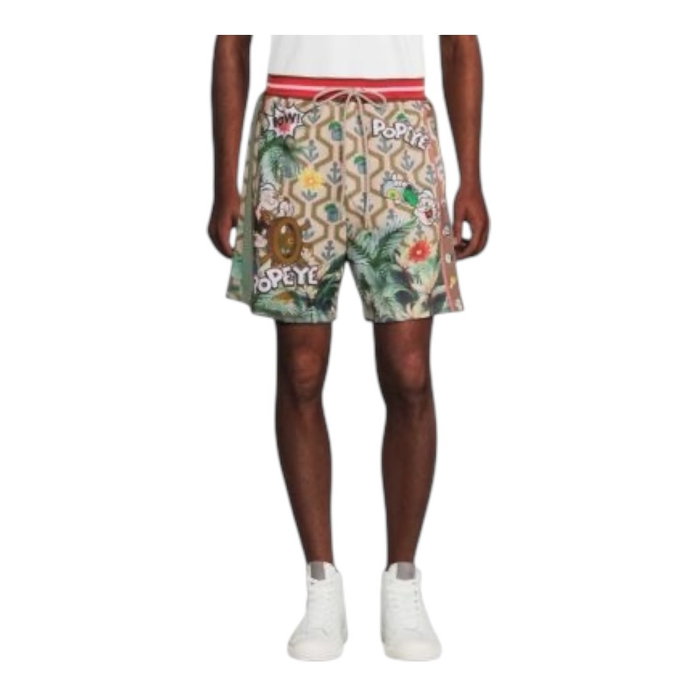Reason Men's Multicolor Tropical Print Athletic Shorts